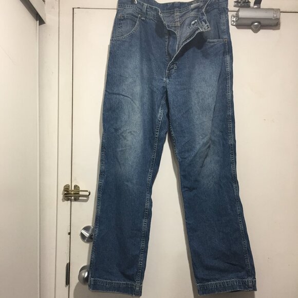 VINTAGE EDDIE BAUER CARPENTER WIDE LEG JEANS SIZE 34 X 32 - Picture 2 of 11